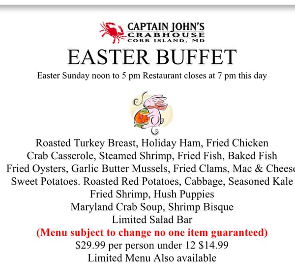 easter buffet menu