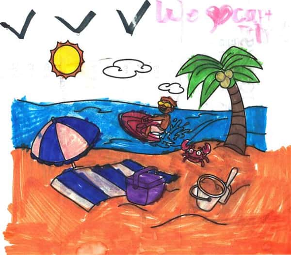 children's crayon drawing