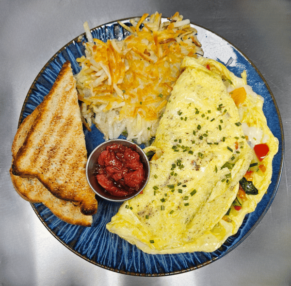 omelet and toast