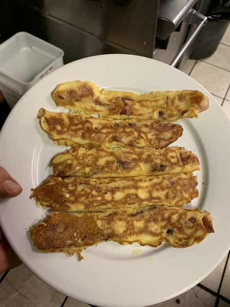 Bacon Pancakes on a white plate