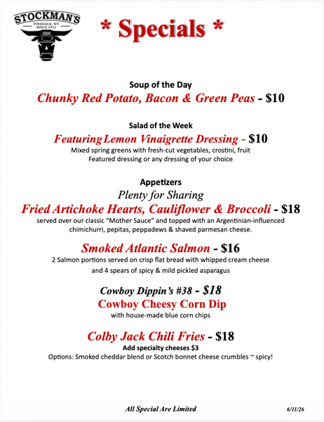Stockmans Specials 6-11-26 pg 1