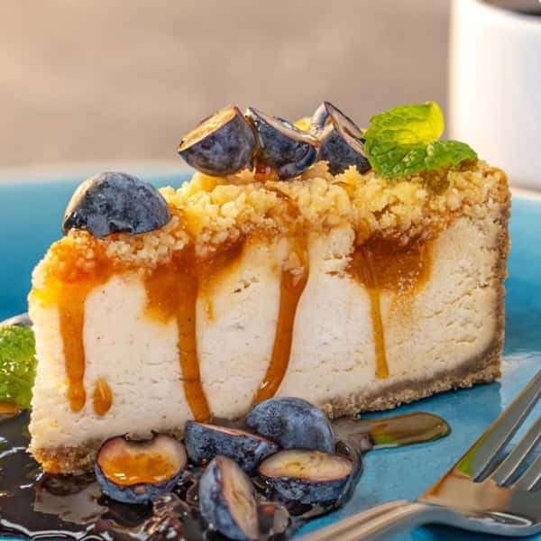 Peach Hot Honey Cheesecake