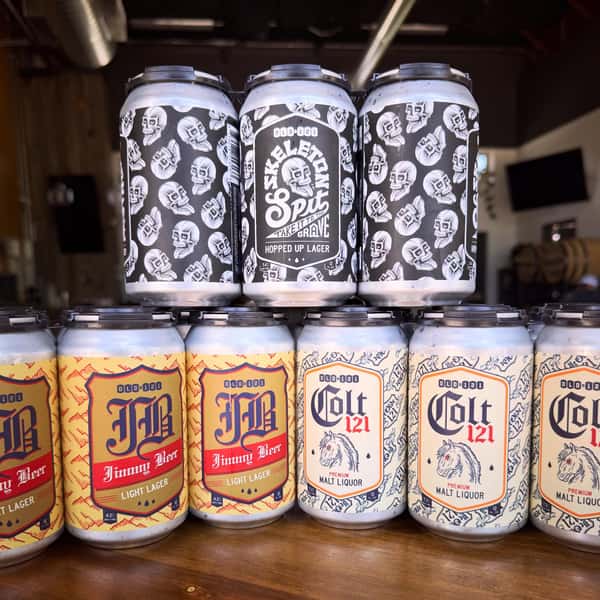 6 packs restocked of your favorite Ye Olde 121 staples. Grab a pack at either of our locations of Jimmy Beer, Colt 121, and Skeleton Spit!