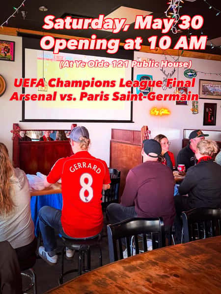 Big soccer weekend with the Champions League Final, Denver Summit, and World Cup tune ups! All the games will be on at Ye Olde 121 Public House (Wadsworth location).