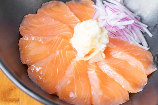 Closeup of salmon don