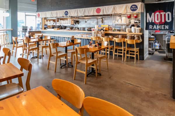 Dining room inside Moto Ramen
