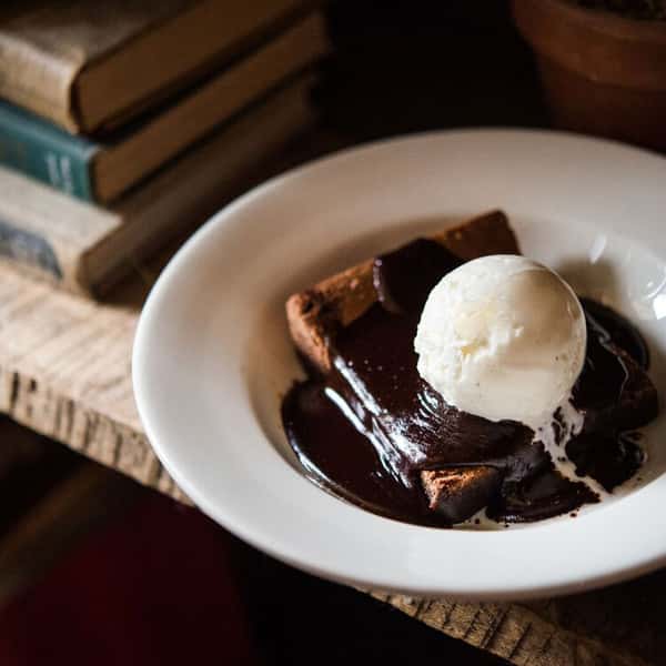 brownie and ice cream