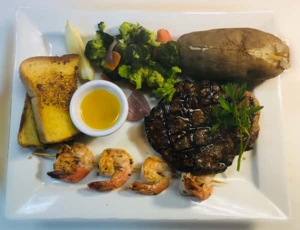 Rib-Eye & Shrimp Skewer