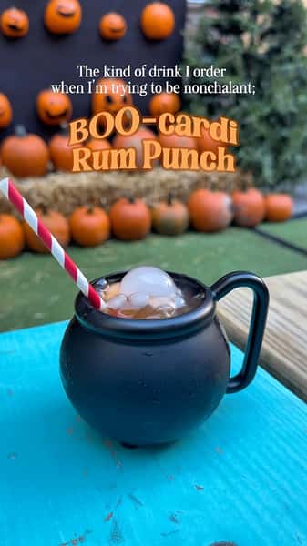 The most nonchalant cocktail on the menu 😉👻🧪🫧
Meet the BOO-Cardi Rum Punch - @bacardi rum, Orange, pineapple & lime, served up in a smoking cauldron for the ultimate spooky sip 🎃✨
Only at JoJo’s Pumpkin Patch 🍂🤎 Come get yours!
#nonchalant #spookyseason #halloweencocktails #pumpkinpatch