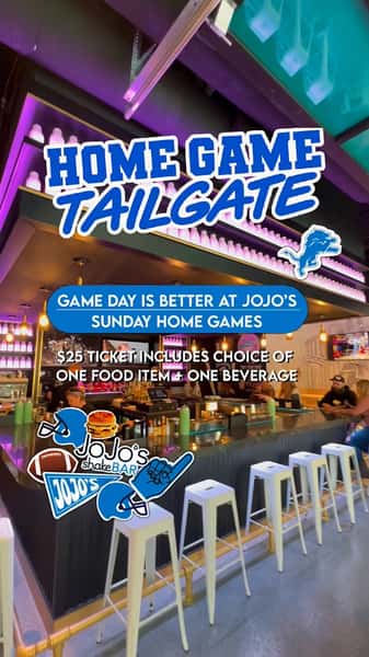 Detroit, your Lions pregame plans just got better 🏈🦁
Introducing the JoJo’s Home Game Tailgate—an all-ages game day experience on our patio, just steps from Ford Field.
🎟️ $25 per person
🍔 Choice of one food item
🥤 Choice of one beverage
🏈 All ages welcome
Rally the crew and make JoJo’s your first stop before kickoff. Visit Link In Bio 🎟️
#detroit #detroitlions #nflfootball #detroitevents #detroitmi
