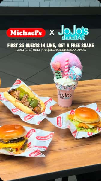 Highland Park, we’re here🍦
JoJo’s x @eatmichaels starts TODAY at 4PM — and the first 25 guests get a FREE Biggie Shake!
Now through September 30th. See you on the North Shore!
#chicagoland #chicagosuburbs #highlandpark #dessert