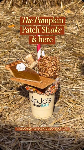 Fall called, and we answered with THE shake. 🎃🥧🍂
Meet the Pumpkin Patch Shake! A pumpkin-spiced shake topped with an Affy Tapple, toasted marshmallow, AND an entire slice of pumpkin pie. Because more is more at JoJo’s! 🤎
Come get your fall fix before November 1st! Available while supplies last. 👀
Make a reservation via link in our bio ✨
#falldessert #pumpkinspice #pumpkinseason #pumpkinpie