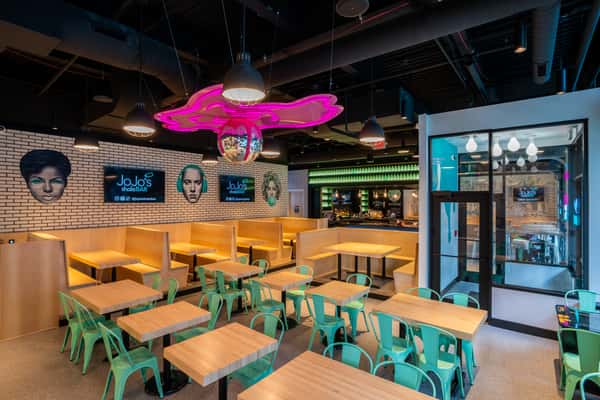 The main dining room of JoJo's in Detroit