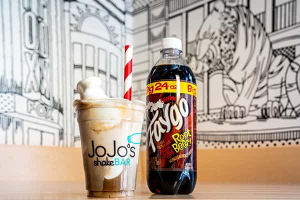 JoJo's signature float made with the Detroit famous soda - Faygo Root Beer
