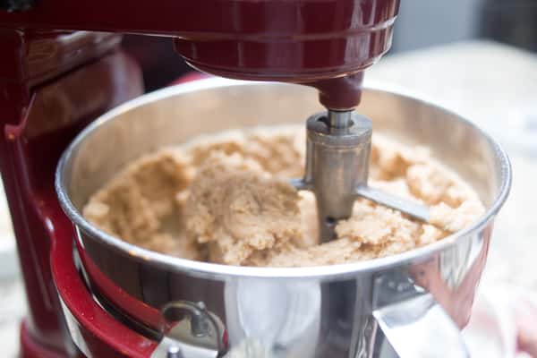 cookie dough mixing