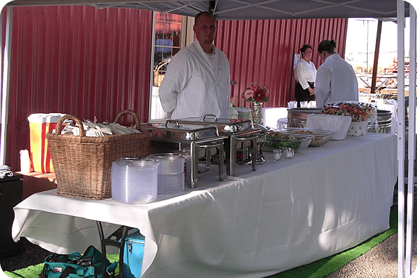 Caterer waiting to serve food