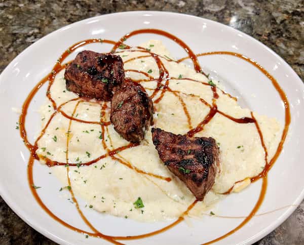 Steak Tips with Cheese Ravioli
