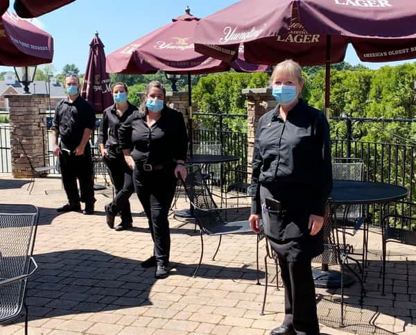 Staff in patio