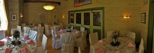 Restaurant interior set up for an event