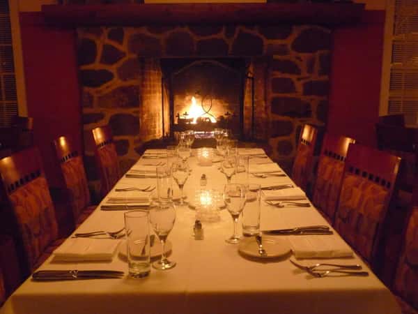 Restaurant interior set up for event