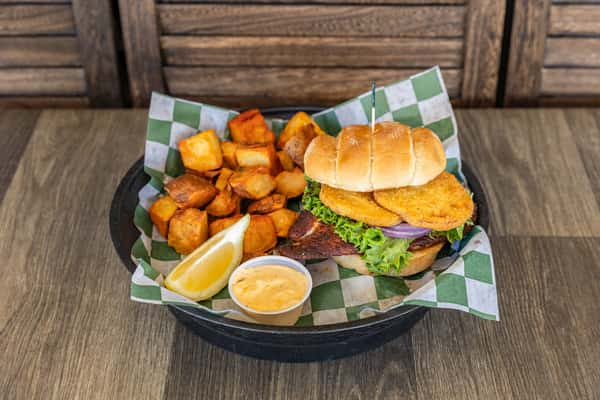 Fried Green Tomato & Catfish Sandwich