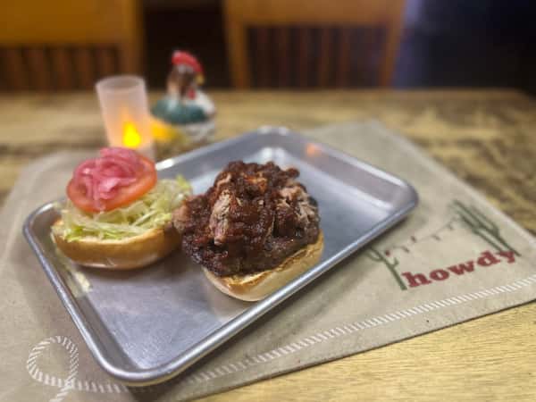 Kahlua Barbecue Topped Pulled Pork Burger