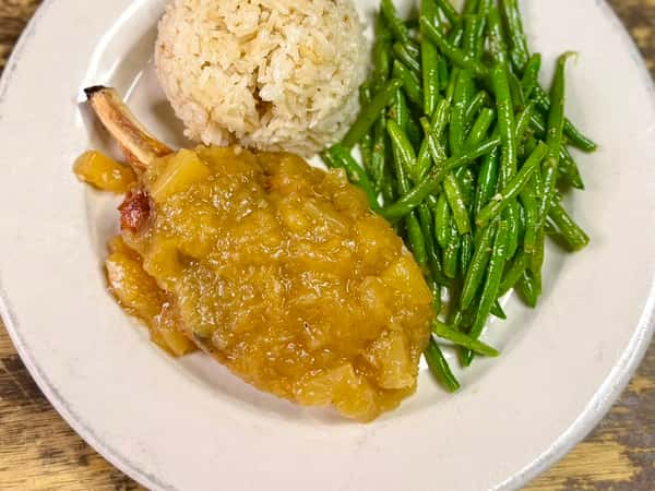Grilled Pork Chop with Honey Garlic Pineapple Sauce