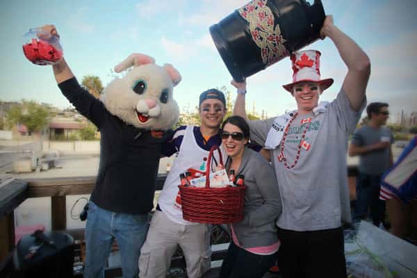 easter basket and keg