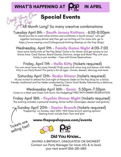 Happening at The Pop Shop in April