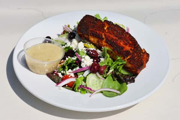 Greek Salad w/Blackened Salmon