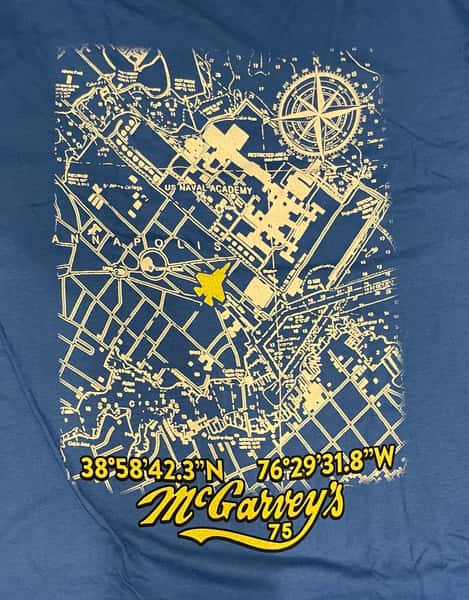 Royal Blue Annapolis Map T-Shirt