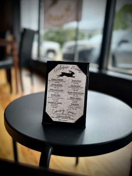 Table with a menu on it