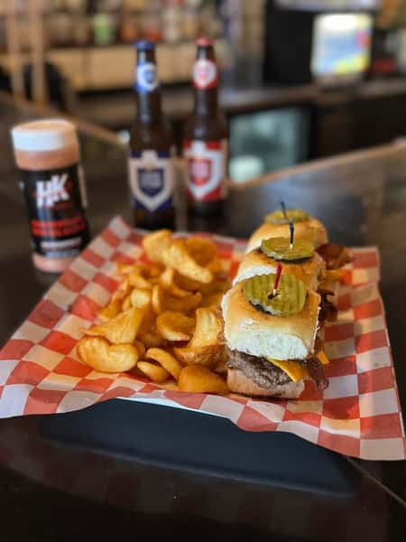 Beef Sliders and fries