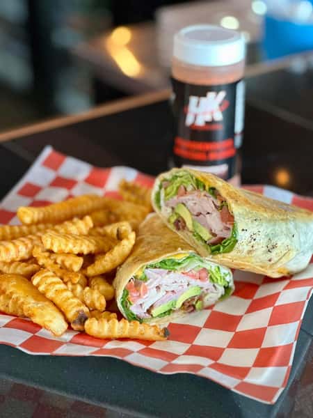 Club Wrap Special with fries