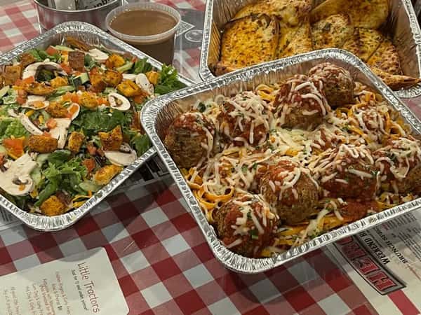 Fettucine and Meatball Feast