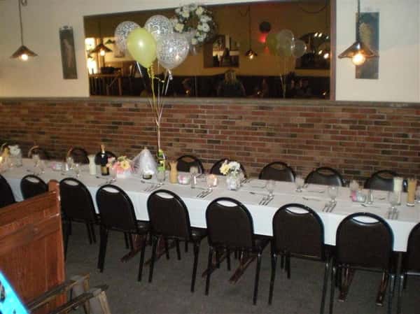 Tables and chairs setup for a party