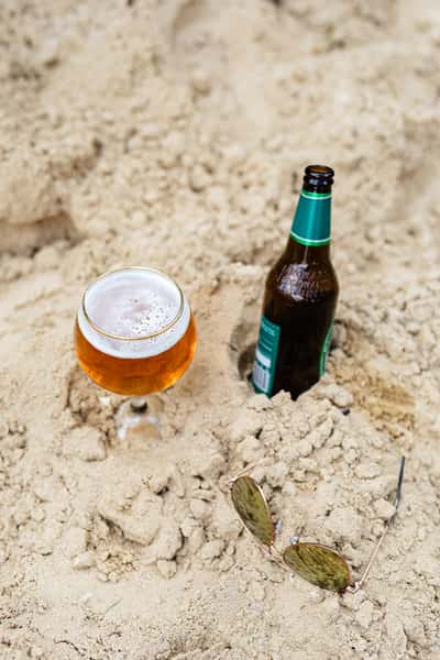 beer in the sand
