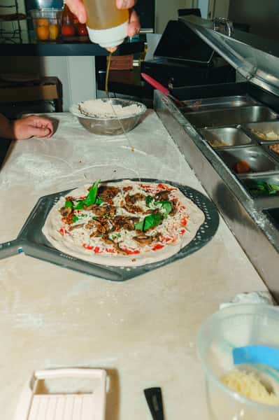 pizza on peel