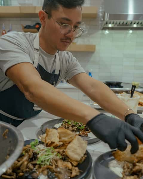 Person preparing the ingredients