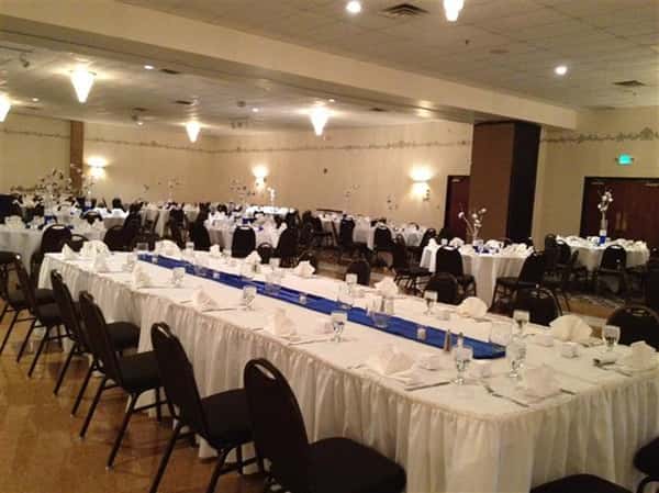 Big dining table setup with chairs