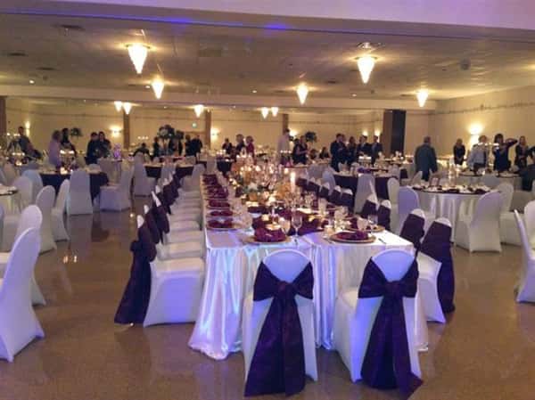 Chairs setup with big ribbons