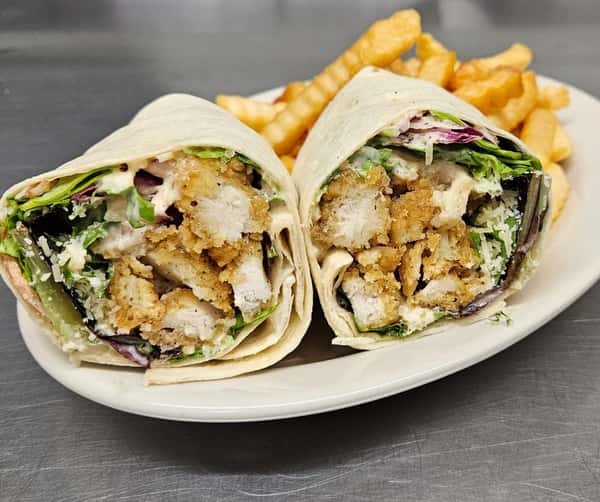 Spring Mix Crispy Chicken Caesar Wrap
