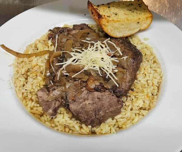 French Onion Beef & Rice Bowl