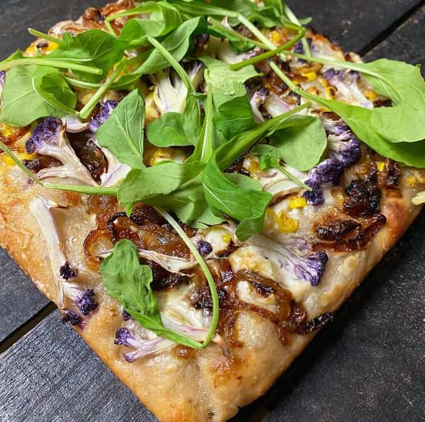 sourdough pizza with arugula