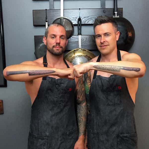 Chefs showing Knife tatoos