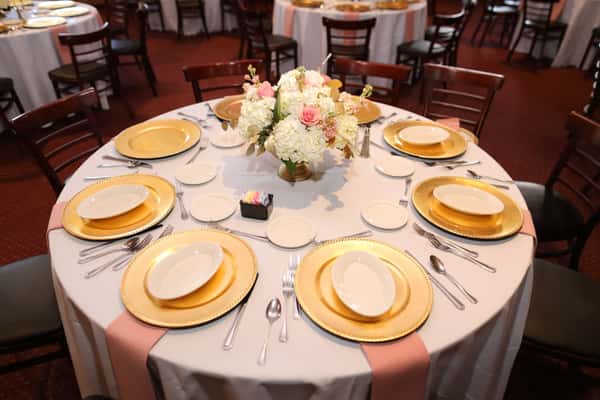 round table set for banquet