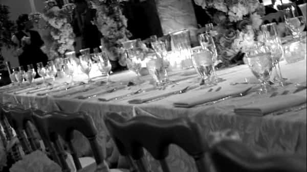 table set for reception