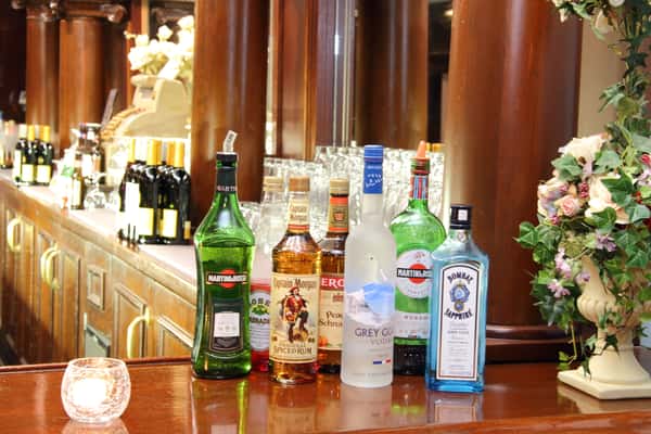 bar with selection of spirits