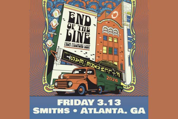 graphic of upcoming concert with End of The Line Allman Brothers band tribute on March 13, 2026