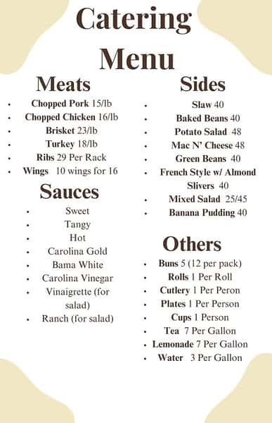 Catering Menu